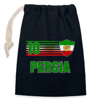 Persia Football Team - Closable cotton gift bag (14x20cm) - navy - Front
