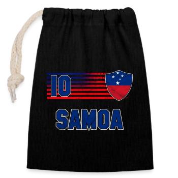 Samoa Football Team - Closable cotton gift bag (14x20cm) - black - Front