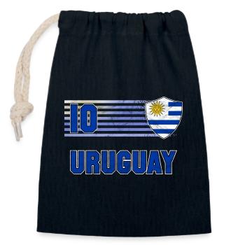 Uruguay Football Team - Closable cotton gift bag (14x20cm) - navy - Front
