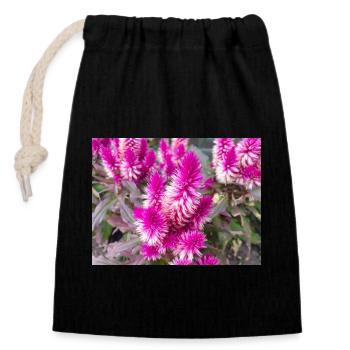 cockscomb silver cock's Celosia argentea - Closable cotton gift bag (14x20cm) - black - Front