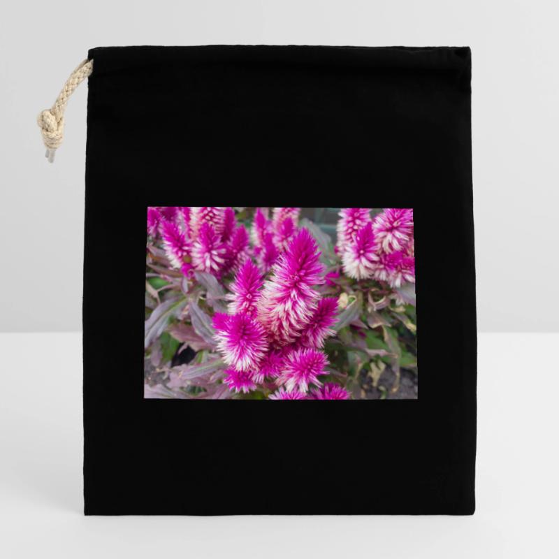 cockscomb silver cock's Celosia argentea Closable cotton gift bag (14x20cm)