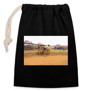 vélo bmx vtt - Sac cadeau en coton avec cordon (14 x 20 cm) - noir - Devant