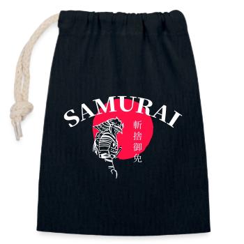 Samurai - Verschließbarer Geschenkbeutel aus Baumwolle (14x20cm) - Navy - Vorne