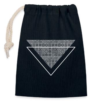 Symbole abstrait du motif africain amazigh berbère nord africain - Sac cadeau en coton avec cordon (14 x 20 cm) - bleu marine - Devant