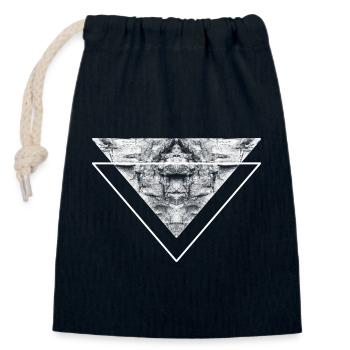Tatouage Amazigh Berbère Nord Africain Motif Abstrait - Sac cadeau en coton avec cordon (14 x 20 cm) - bleu marine - Devant