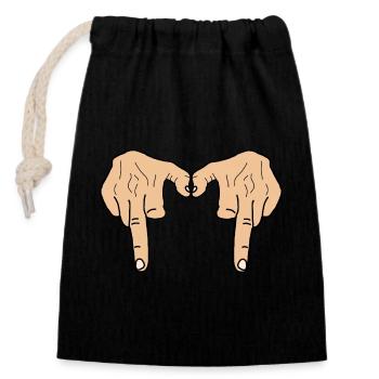 DOPPELTER GANGSTA-FICK - Verschließbarer Geschenkbeutel aus Baumwolle (14x20cm) - Schwarz - Vorne