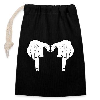 DOUBLE GANGSTA BAISE - Sac cadeau en coton avec cordon (14 x 20 cm) - noir - Devant