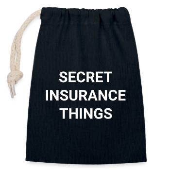 Secret Insurance Things - Closable cotton gift bag (14x20cm) - navy - Front