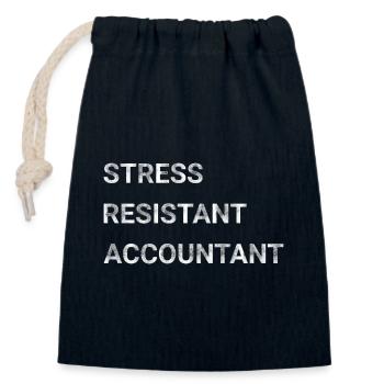 Stress Resistant Accountant - Closable cotton gift bag (14x20cm) - navy - Front