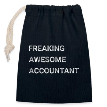 Freaking Awesome Accountant - Closable cotton gift bag (14x20cm) - navy - Front