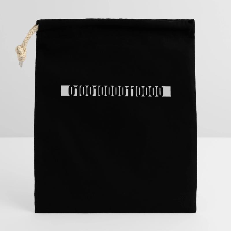 Langage de programme de code binaire Sac cadeau en coton avec cordon (14 x 20 cm)