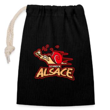 Alsace Schneck - Closable cotton gift bag (14x20cm) - black - Front