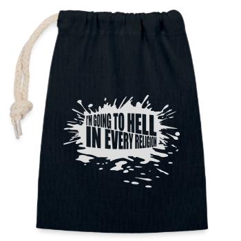 in going to hell - Closable cotton gift bag (14x20cm) - navy - Front
