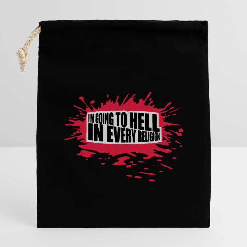 in going to hell Closable cotton gift bag (14x20cm)