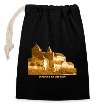 Eberstein Schloss Gernsbach Murgtal Baden-Württemb - Verschließbarer Geschenkbeutel aus Baumwolle (14x20cm) - Schwarz - Vorne