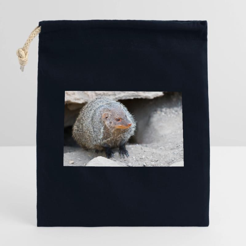 Gebänderte Manguste oder Zebramanguste Verschließbarer Geschenkbeutel aus Baumwolle (14x20cm)