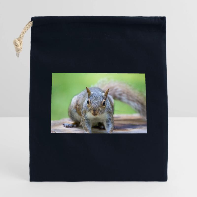 Grey squirrel Grauhörnchen Sciurus carolinensis Closable cotton gift bag (14x20cm)