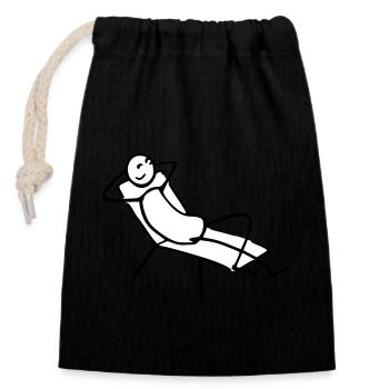 Cool man - Sac cadeau en coton avec cordon (14 x 20 cm) - noir - Devant