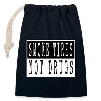 birthday present idea sayings fun - Closable cotton gift bag (14x20cm) - navy - Front