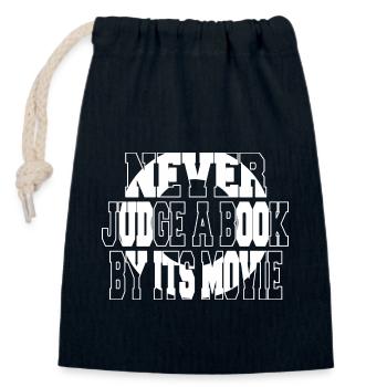 funny quote book dragon books and wine bday - Closable cotton gift bag (14x20cm) - navy - Front