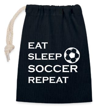 Football Soccer - Closable cotton gift bag (14x20cm) - navy - Front