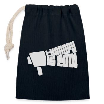 la thérapie est cool Citation - Sac cadeau en coton avec cordon (14 x 20 cm) - bleu marine - Devant