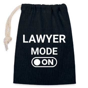Lawyer Mode ON - Closable cotton gift bag (14x20cm) - navy - Front
