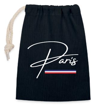 Paris gift idea - Closable cotton gift bag (14x20cm) - navy - Front