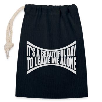 leave me alone day - Verschließbarer Geschenkbeutel aus Baumwolle (14x20cm) - Navy - Vorne