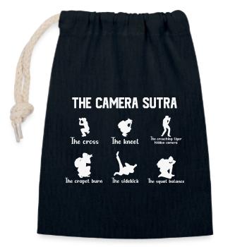 Kamasutra - Sac cadeau en coton avec cordon (14 x 20 cm) - bleu marine - Devant