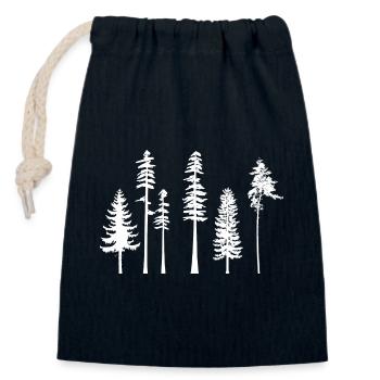 pine tree - Closable cotton gift bag (14x20cm) - navy - Front