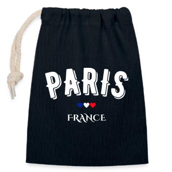 paris france - Sac cadeau en coton avec cordon (14 x 20 cm) - bleu marine - Devant