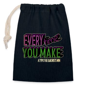 anniversary birthday present blogging funny quote - Closable cotton gift bag (14x20cm) - navy - Front