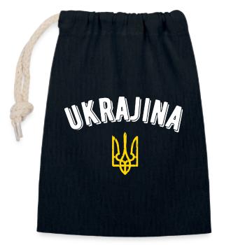 Ukraine - Closable cotton gift bag (14x20cm) - navy - Front