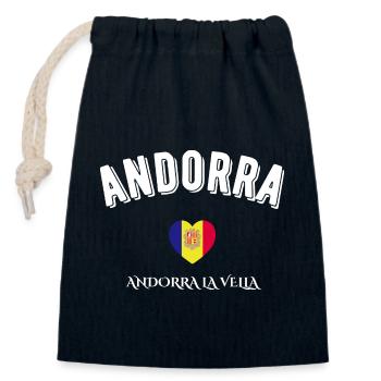 Andorra - Closable cotton gift bag (14x20cm) - navy - Front
