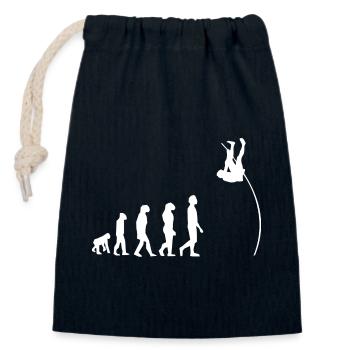 Stabhochsprung Evolution - Verschließbarer Geschenkbeutel aus Baumwolle (14x20cm) - Navy - Vorne