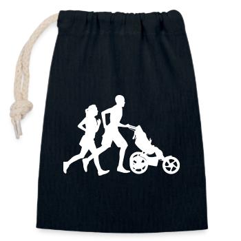 Biking Running Marathon Triathlon Fahrrad - Verschließbarer Geschenkbeutel aus Baumwolle (14x20cm) - Navy - Vorne