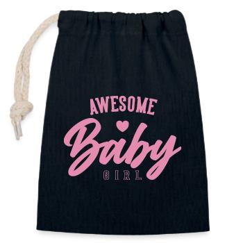 Tolles Baby Mädchen - Verschließbarer Geschenkbeutel aus Baumwolle (14x20cm) - Navy - Vorne