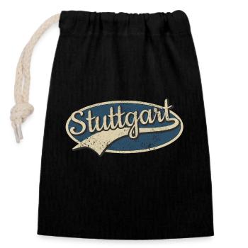 Stuttgart Deutschland Vintage Typografie - Verschließbarer Geschenkbeutel aus Baumwolle (14x20cm) - Schwarz - Vorne