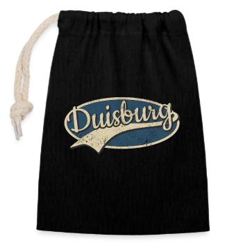 Duisburg Deutschland Vintage Typografie - Verschließbarer Geschenkbeutel aus Baumwolle (14x20cm) - Schwarz - Vorne