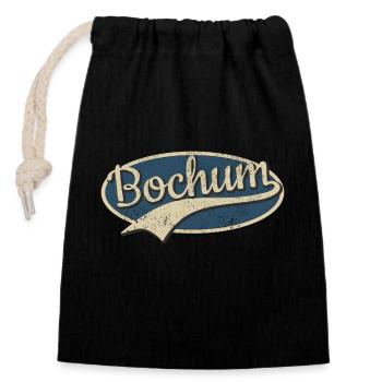 Bochum Deutschland Vintage Typografie - Verschließbarer Geschenkbeutel aus Baumwolle (14x20cm) - Schwarz - Vorne