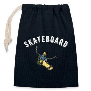Skateboard - Verschließbarer Geschenkbeutel aus Baumwolle (14x20cm) - Navy - Vorne