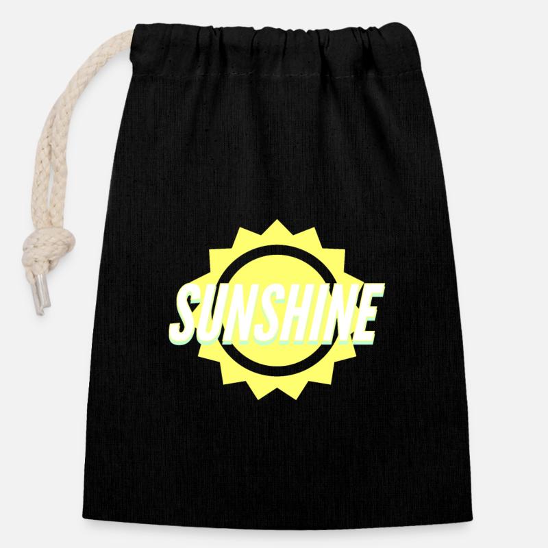 Sunshine - Closable cotton gift bag (14x20cm) - black