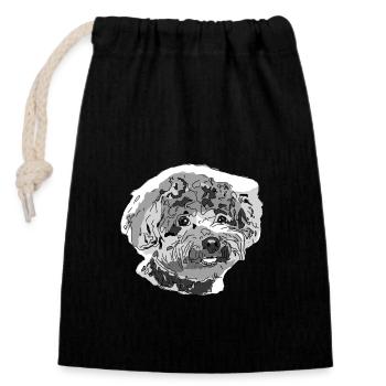 Poodle - Closable cotton gift bag (14x20cm) - black - Front