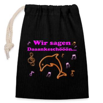 Wir Sagen Dankeschön Malle Party 40 Jahre Schlager - Verschließbarer Geschenkbeutel aus Baumwolle (14x20cm) - Schwarz - Vorne