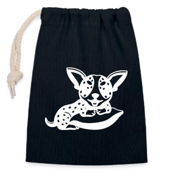 CHIEN CHAT ANIMAL DE COMPAGNIE - Sac cadeau en coton avec cordon (14 x 20 cm) - bleu marine - Devant