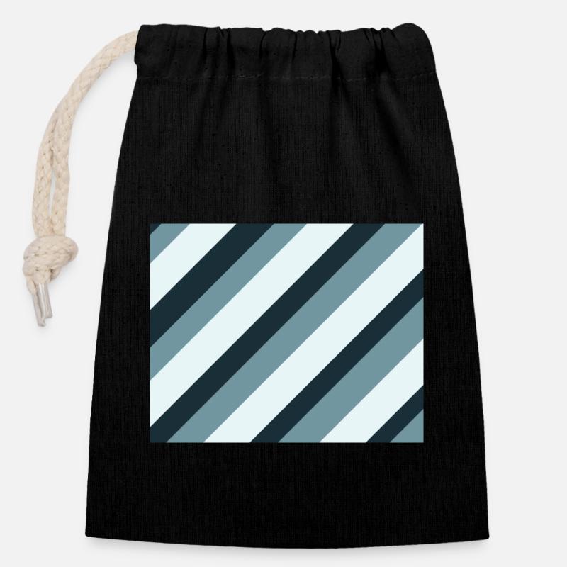 Lines Old Blue - Closable cotton gift bag (14x20cm) - black