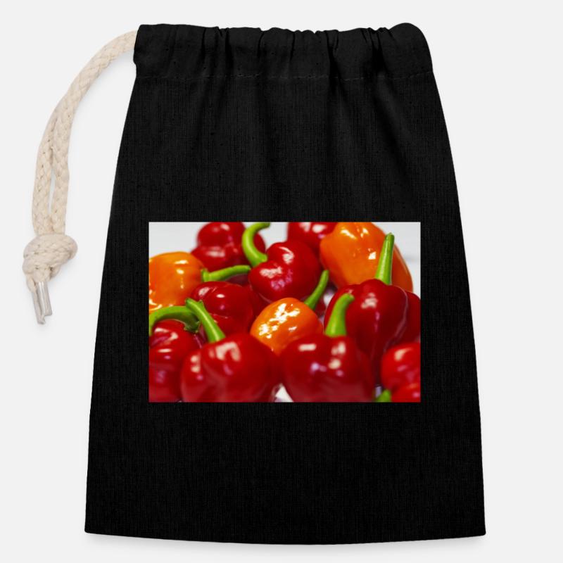 Habanero - Verschließbarer Geschenkbeutel aus Baumwolle (14x20cm) - Schwarz