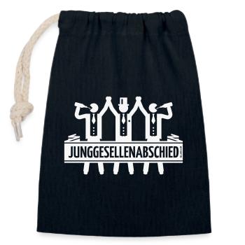 Junggesellenabschied (Trio Team Bräutigam / White) - Verschließbarer Geschenkbeutel aus Baumwolle (14x20cm) - Navy - Vorne