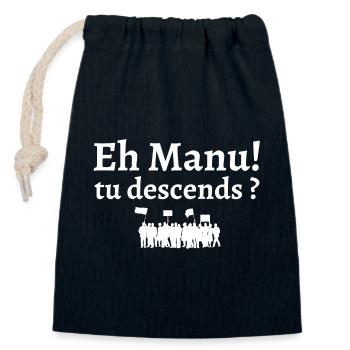 réforme des retraites, retraite, retraites - Sac cadeau en coton avec cordon (14 x 20 cm) - bleu marine - Devant